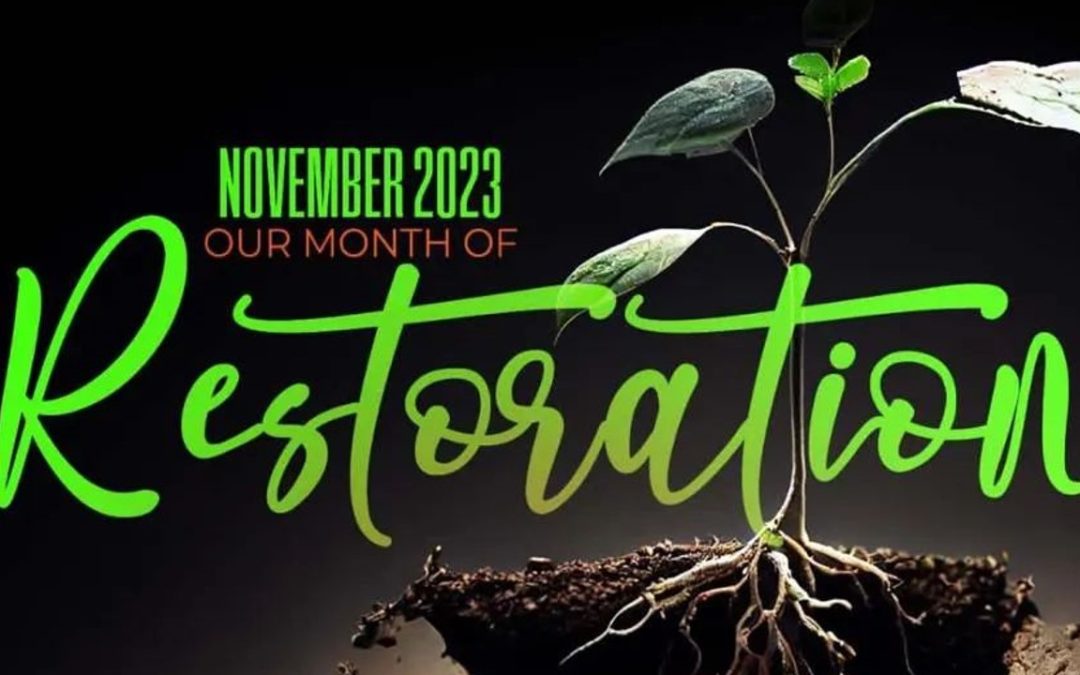 NOVEMEBER 2023 – THE MONTH OF RESTORATION